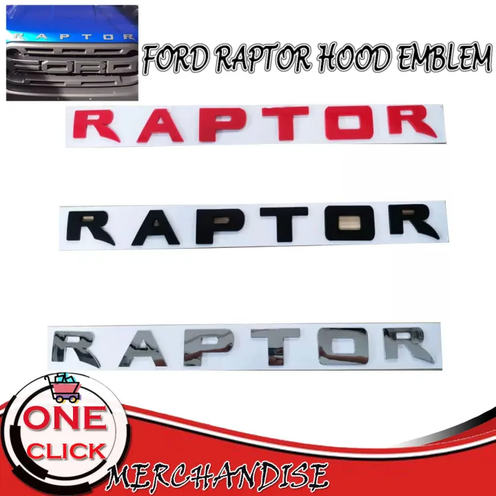 Ford Raptor logo Car Hood Emblem Sticker (BLACK) Lazada PH
