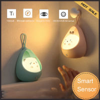 Sensor LED Night Light RabbitKitten USB Rechargeable Silicone Candy Cartoon Decorative Light for Bedside Bedroom Living Room