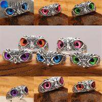 IOPOIT วันแม่ Jewelry ของขวัญ Statement Ring Open Adjustable Owl Eye Vintage Ring