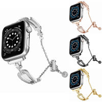 เหมาะสำหรับ IWatch8สายนาฬิกาสายนาฬิกา Apple โลหะสายนาฬิการูปเกือกม้ารูปตัวยูสร้อยข้อมือเพชร Applewatch Shat248สายนาฬิกา