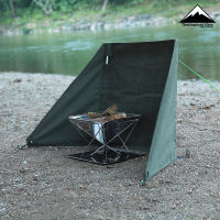 ผ้าใบกันลม Campingmoon B-660 มีกระเป๋าจัดเก็บ + อุปกรณ์พร้อมใช้งาน สีเขียวเข้ม