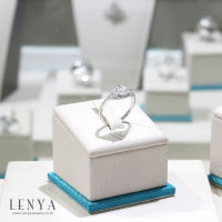 Lenya Jewelry แหวนเพชร DiamondLike ดีไซน์รูปดวงตาสุดเสน่หา บนตัวเรือนเงินแท้ชุบทองคำขาว