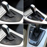 Car Gear Shift Panel Knob Cover Carbon Fiber Auto Box Interior Stickers For BMW E90 E92 E93 2005-2012 New