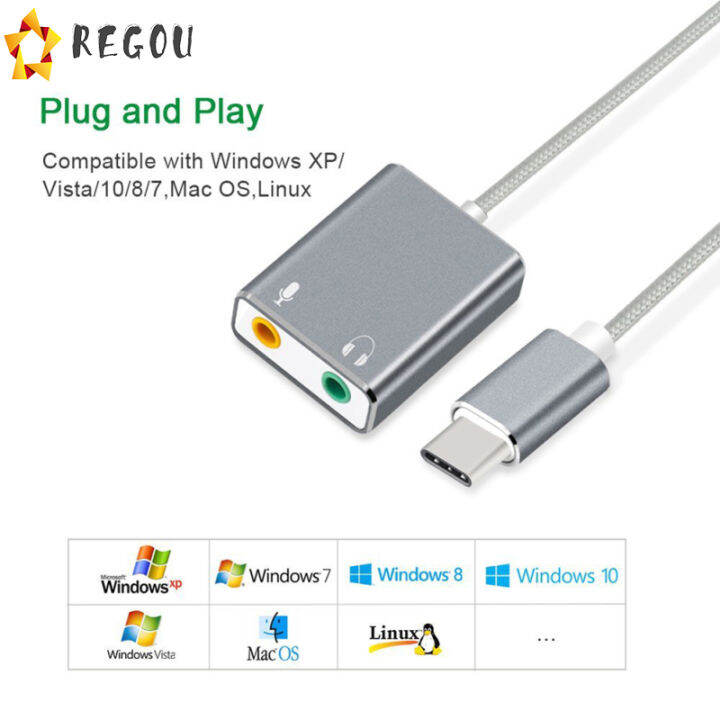 อะแดปเตอร์เสียงการ์ดเสียงสเตอริโอภายนอก-usb-type-c-พร้อมแจ็คหูฟังและไมโครโฟน3-5มม-สำหรับ-windows-mac-pc-แล็ปท็อป