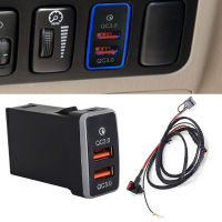 Blue Light Car Charger Dual Interface Socket QC3.0 for Cell Phone Charger For Toyota FJ Cruiser Auto Accessories