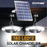 8800mAh 360 LED Solar Pendant Lights Outdoor Hanging Shed Light Double Head Motion Sensor Balcony Yard Corridor Solar Lamp