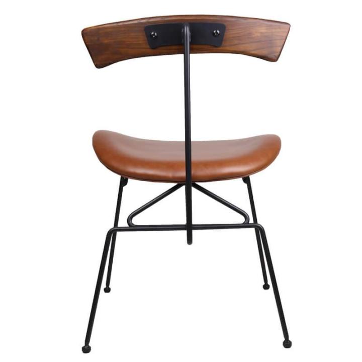 furintrend-เก้าอี้เหล็ก-เก้าอี้นั่งกินข้าว-นั่งพักผ่อน-เบาะหุ้มหนังpu-รุ่น-met-3-brown