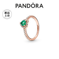 แหวนรูปหัวใจแพนดอร่าประกายระยิบระยับในสีเขียวอ่อนหรูหรา Pandoraˉ ring Pandoraˉ shines jubilant heart ring light luxury green crystal ring girl gift 188421C03