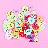 【YF】✠∋  30pcs mixed Colorful Snail Painted Buttons Sewing and Scrapbooking 23x22mm