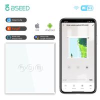 BSEED สวิตช์ชัตเตอร์โรลเลอร์ไร้สาย Wi-Fi แบบตาเดียวสวิทช์เซ็นเซอร์สัมผัสช่วย Google Alexa Tuya Smart Life App สวิตช์ไฟฟ้า