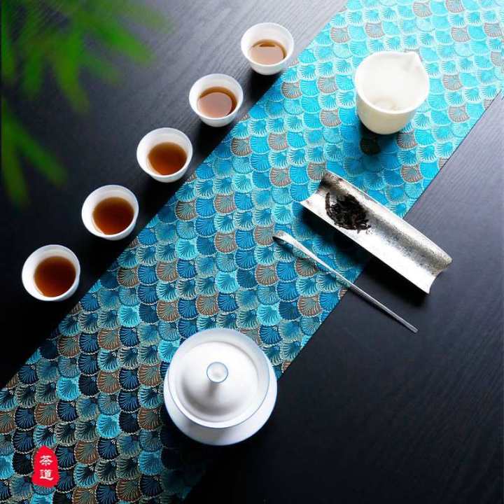 hot-โต๊ะน้ำชาสองด้านหรูหราเบาๆธงโต๊ะทอสไตล์ญี่ปุ่น-nishinzhen-เสื่อโฟมแห้งเบาะรองนั่งน้ำชาผ้าปูโต๊ะน้ำชาผ้าปูโต๊ะน้ำชาแบบเซน