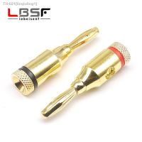 ◑✢ 2pcs/1pairs 4MM gold-plated banana head speaker terminal plug socket speaker speaker connector connector