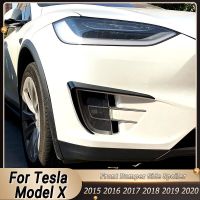 For Tesla Model X 2015-2020 Gloss Black Car Front Bumpers Lip Air Vent Trim Side Spoiler Canards Splitter Body Kits Tuning