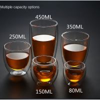 350ml Water Cup Heat-resistant Double Wall Cup Handmade Healthy Drink Mug Tea Household Transparent Drinking Utensils