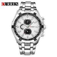 ⌚2023 Gratis Ongkir นาฬิกา CURREN แบบระบบควอทซ์วันหน้าปัดวันขนาดใหญ่สีน้ำตาล LEATER SORT นาฬิกาข้อมือเหล็กสำหรับผู้ชาย