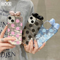 HOCE สไตล์คลาสสิกเคสโทรศัพท์รูปโบว์ลายจุดน่ารักสำหรับ iPhone 14 12 13 11 Pro Max กรอบกันกระแทก