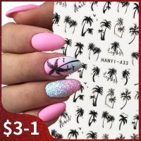 【LZ】 1Pc Summer Palm Coconut Tree Nail Stickers Leaves Fruits Orange Design Sliders for Nail3D Nail Art Decorations Nails Decals