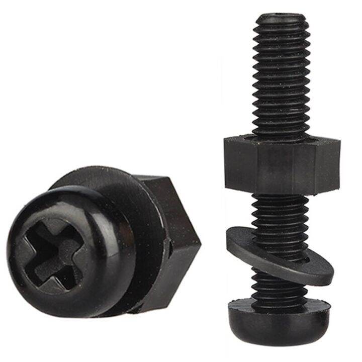 3in1-set-black-nylon-screw-nut-washer-gasket-combination-m2-m2-5-m3-m4-m5-m6-m8-round-head-cross-bolt-plastic-insulated-screw-nails-screws-fasteners