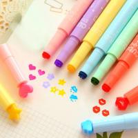 ปากกาเน้นข้อความสีลูกอมน่ารักสำหรับเด็ก6ชิ้น/ล็อตปากกาปากกาสร้างสรรค์แสตมป์อุปกรณ์การเรียนสำหรับเครื่องเขียนสำนักงานของขวัญ
