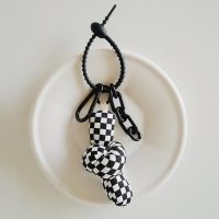 suitable for Longchamp Twisted Knot Pendant Rope Pendant Rope Fabric Ornament Accessories Checkerboard School Bag Pendant Bag Keychain Exquisite