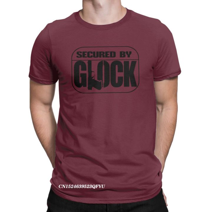 อารมณ์ขันปลอดภัยโดย-glock-เสื้อยืดผู้ชาย-crewneck-premium-cotton-tshirt-harajuku-tees-tops-ขนาดใหญ่