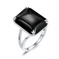 【YF】♞  Szjinao 925 Sterling Undefined Gothic Gemstones Onyx Witch Jewelry