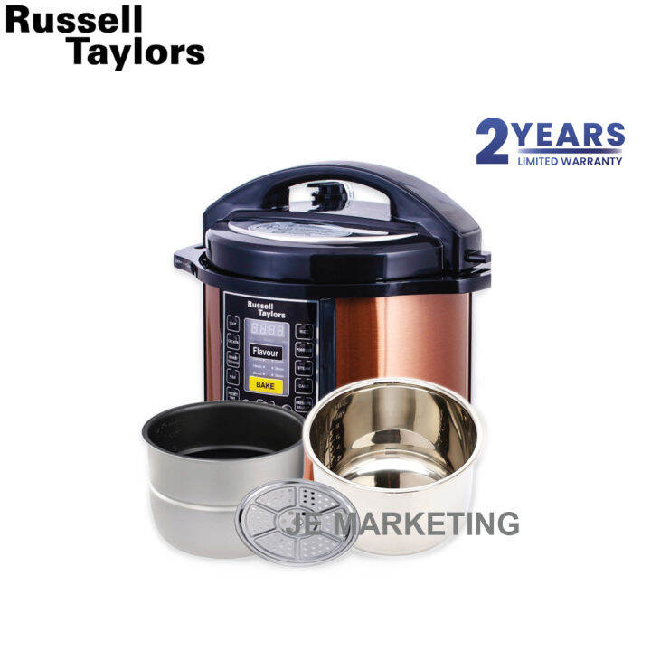 RUSSELL TAYLORS 8L PRESSURE COOKER 2 POTS PC80 Lazada