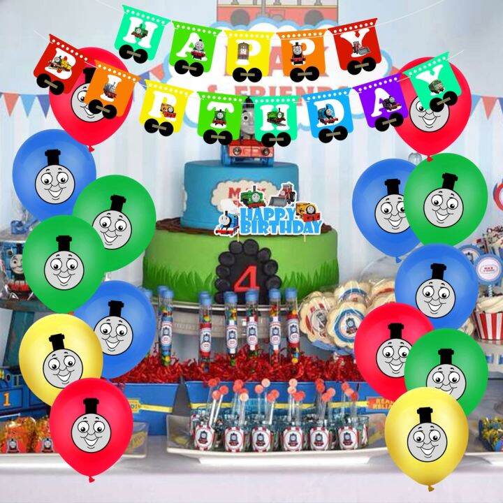 Thomas And His Friends Cartoon Theme Party Decoration Set Kids Baby Happy  Birthday Banner Cake Topper Balloon Children Gifts | Lazada Ph