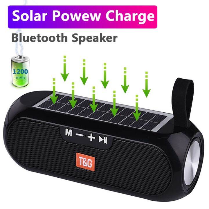 tg182-solar-boombox-outdoor-speaker-10w-usb-portable-wireless-column-loudspeaker-waterproof-support-tf-card-fm-radio-aux-input