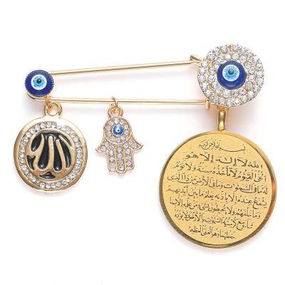 Creative Islam Allah Quran Pendant Brooches for Men Women Casual Party Jewelry Gifts