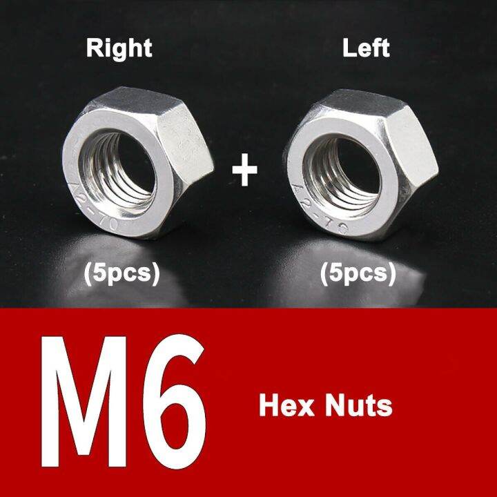 m4-m16-left-and-right-hand-thread-hex-nut-set-304-a2-stainless-steel-positive-and-reverse-thread-hexagon-nuts-kit-nails-screws-fasteners