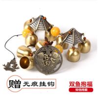 Pure copper wind chime copper bell pendant wind chทองแดงบริสุทธิ์กระดิ่งลมทองแดงระฆังจี้กระดิ่งลมเครื่องประดับโชคดีเครื่องประดับความปลอดภัยห้องนั่งเล่นตกแต่งบ้านประตูตกแต่งงานฝีมือ