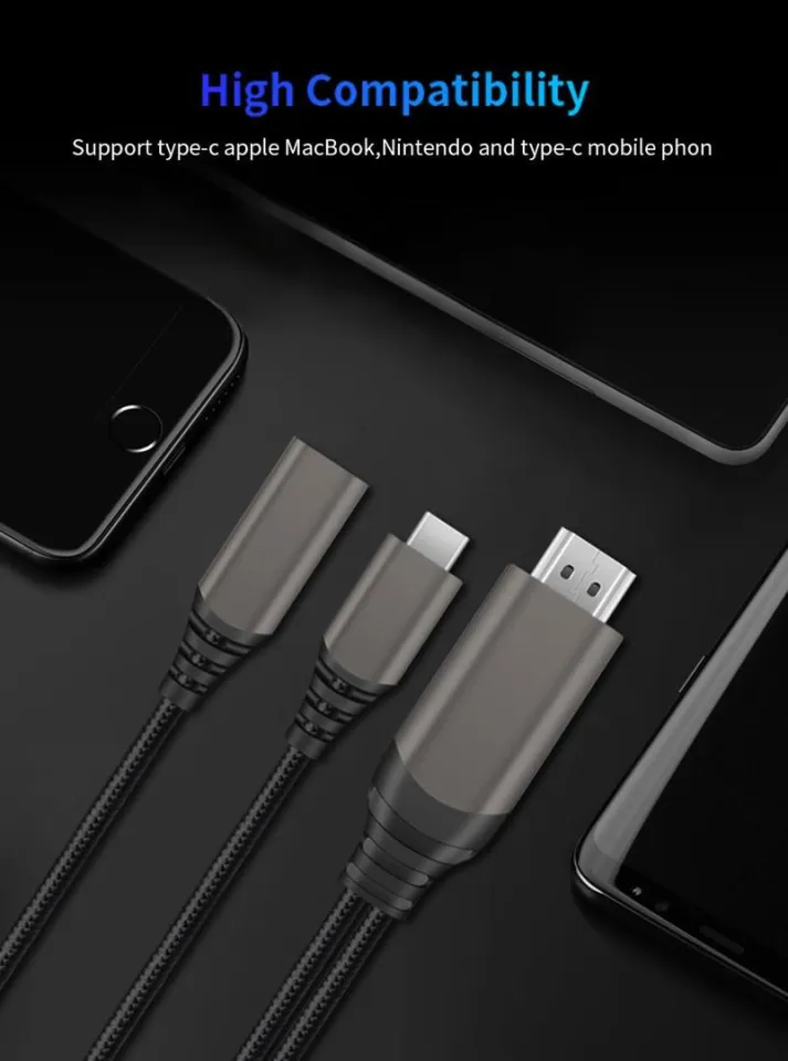 WIWU X10 TYPE-C TO HDMI CABLE PHONE TO TV, SUPPORT NINTENDO SWITCH