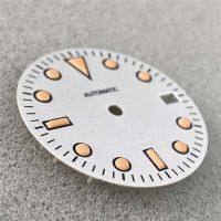 ♈ 28.5MM Green Luminous Dial Single Calendar 3D Cabochon For SKX007 NH35 4R36 Movt 3/3.8 Position Watch Parts