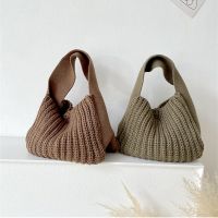 Womens Shopping Bag Fashionable Knitted Tote Girls Fashion Tote Bag Winter Handbags Handmade Handbag