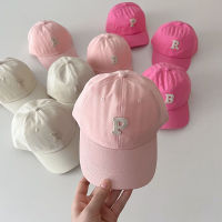 หมวกแก๊ป Gorras แบบลำลองสำหรับเด็กวัยหัดเดินหมวกเบสบอลหมวกบังแดดตัวอักษรสีชมพูสำหรับฤดูร้อนปรับได้