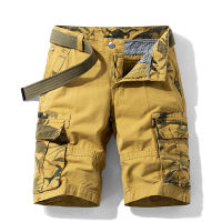 Cargo Shorts Men Spring Summer Breeches Cotton Bermuda Camouflage Denim Casual Multi-Pocket Pants Clothing Men’s Cargo Short