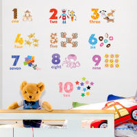 Cartoon Animal Number Wall Sticker for Boy Girl Kids Room Decoration Baby Early Education Wall Decals Vinyl Nursery Wallstickers