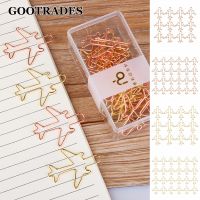 Airplane Shaped 12pcs Paper Clips Gold Bookmark Clips Cute Paperclips Planner Clips for Office School Supplies Decoration