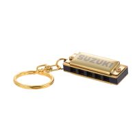 suzuki Harmonica Mini 5 Holes 10 Tone Harmonica Keychain C Key Golden Protable harmonica Music instruments In stock Music Gift