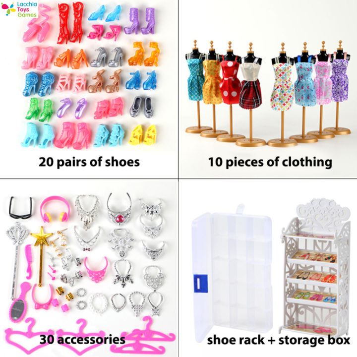 lt-ready-stock-party-gown-dolls-accessories-shoes-bags-play-house-supplies-gifts-for-girls-color-randomตุ้กตาตุ้กตาน่ารักๆ1-cod