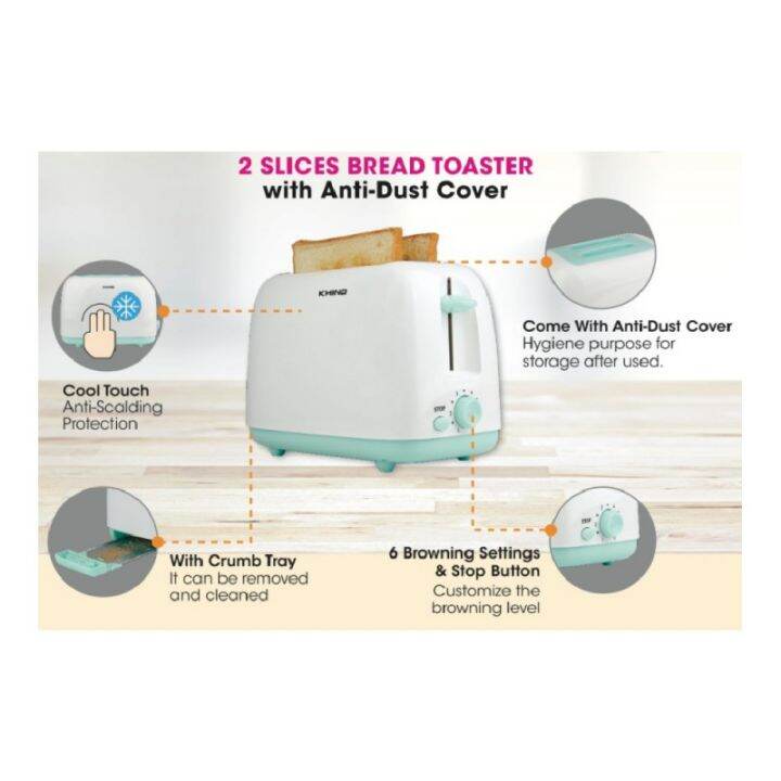 Khind Bread Toaster 2 Slice [ BT808 ] Lazada