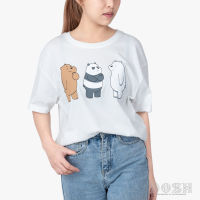 DOSH WOMENS T-SHIRTS WE BARE BEAR เสื้อยืดทรงตรงคอกลม แขนสั้น ผู้หญิงFBBWT1033-OW