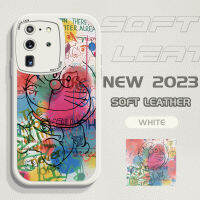 เคสโทรศัพท์พร้อมใช้งานสำหรับ Samsung Galaxy S20เคสหลังหนังแมวลายกราฟฟิตีผิวสัมผัสแบบบางพิเศษเคสซิลิโคน PU ปกหนังโทรศัพท์