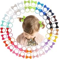 ☈❁♞ 80/50Pieces 2 Inch Baby Girls Hair Bows Elastic Ties Grosgrain Ribbon Bow With Rubber Band Ponytail Holders Hair Accessories