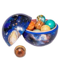 Wooden Solar System Toy Universe Eight Planets Learning Game Educational Space Course Family Toys Christmas Gift for Kids