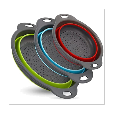 Collapsible Colander, Set of 3 PCS Collapsible Strainer, Colander Perfect for Draining Pasta, Fruits and Vegetables