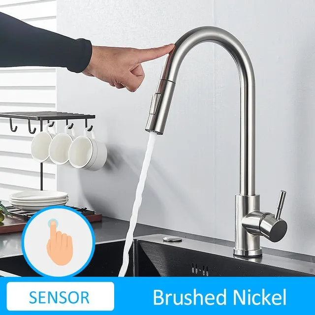 Champagne Bronze Gold Sensor Kitchen Faucets Sensitive Smart Touch