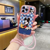 เคส C35 C30S ลายสก็อตน่ารักสำหรับ Realme C33 C20 C15 C12 C25 C11 5i Realme5 6i 5วินาทีเคสสายคาดที่คล้องโซ่กันหล่น