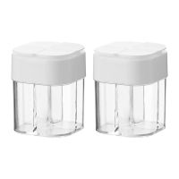 2 Pcs Spice Containers,4 Grid Seasoning Jars,Kitchen Picnic Grill Restaurant Travel Salt Box,For Salad Steak BBQ,Etc